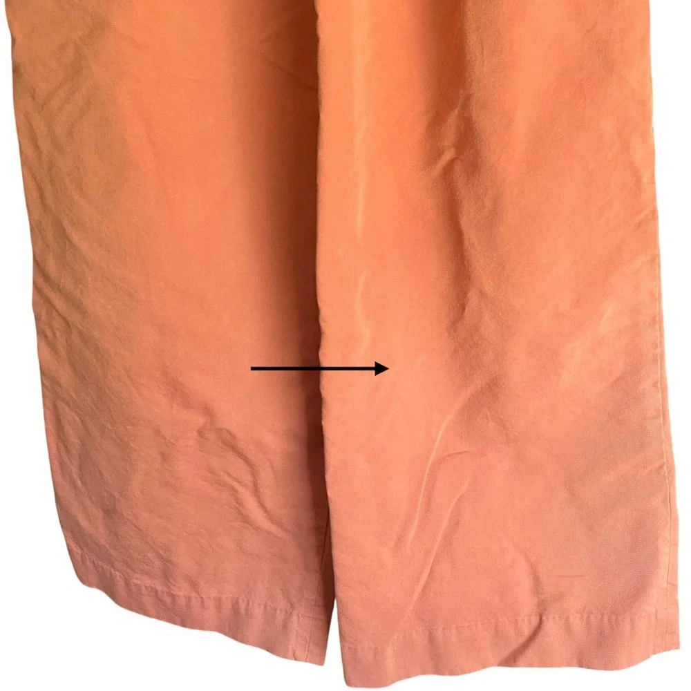 & Other Stories Relaxed Straight Leg Pleated Tailored Trousers Rust Red Size 4 - Picture 6 of 16
